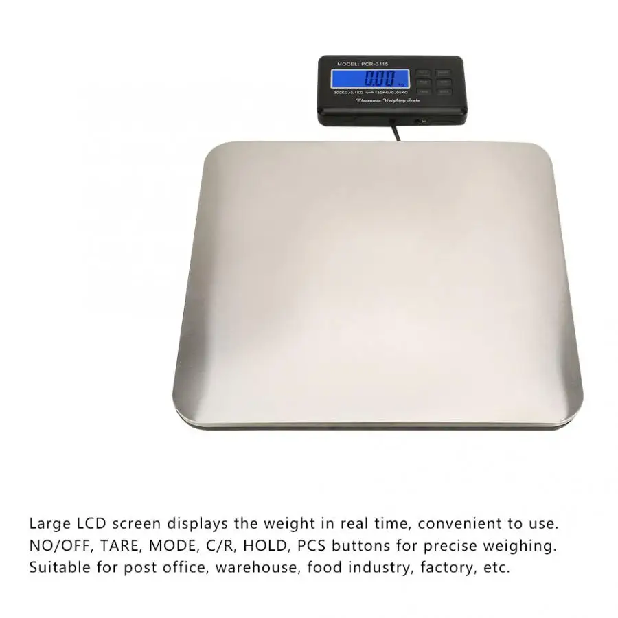 

300kg Round Angle Electronic Postal Parcel Weighing Scale Digital LCD Display 100-240V Electronic Scale