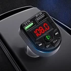 5.0 автомобильное зарядное устройство со светодиодной подсветкой, MP3 Bluetooth модулятор, беспроводной аудио-приемник, быстрое зарядное устройство с двумя USB-портами