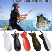 high quality fishing feeder fishing spomb rocket shape spod fishing feeders float bait holder tackle tool accessories peche