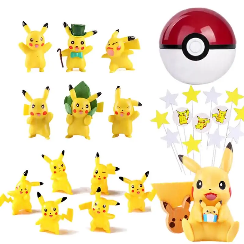 TAKARA TOMY Покемон украшение для торта фигурка мультяшная игрушка украшения Пикачу