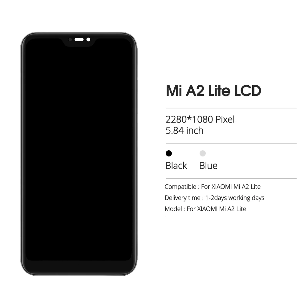 5 84 дюймовый дисплей для Xiaomi Mi A2 Lite сенсорный экран дигитайзер Замена Redmi 6 Pro LCD