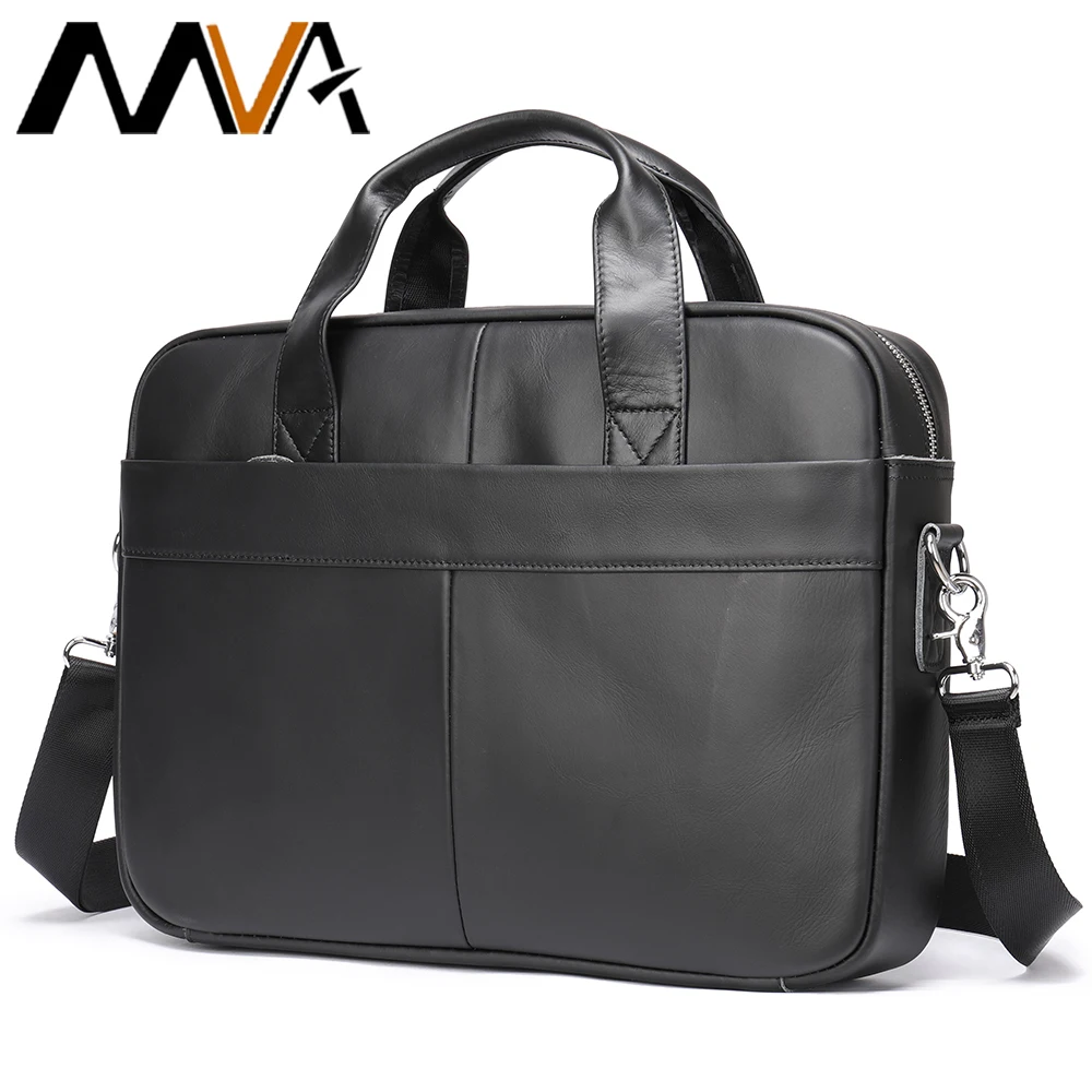 MVA Briefcase Men's Genuine Leather Bag Men's Office Bags For Men Messenger Bag Laptop Business Men's Leather Handbags 15 inch