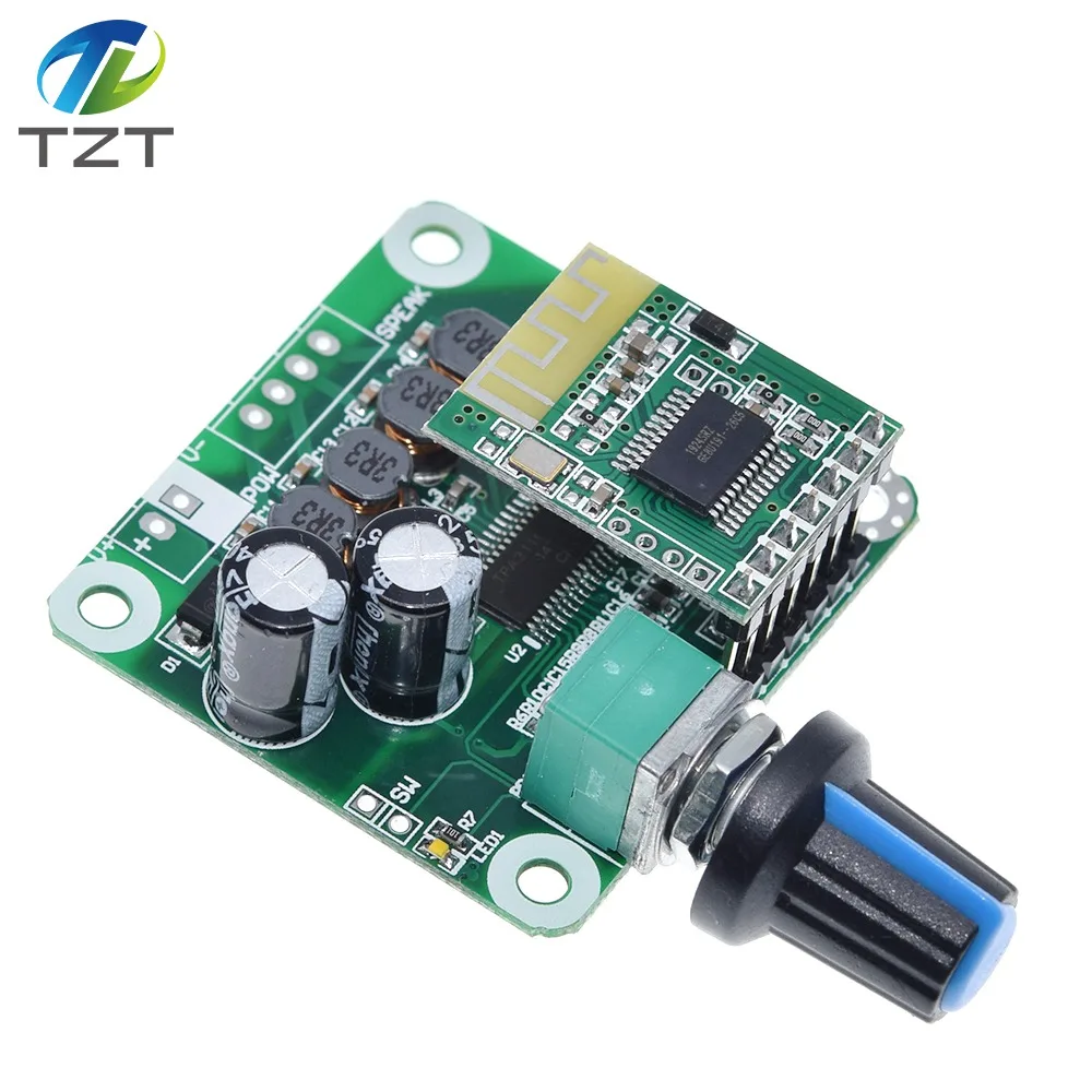 TZT Bluetooth 4,2 TPA3110 15 Вт+ 15 Вт Цифровой стерео аудио усилитель мощности плата Модуль 12 в-24 в автомобиль для USB динамик, портативный динамик