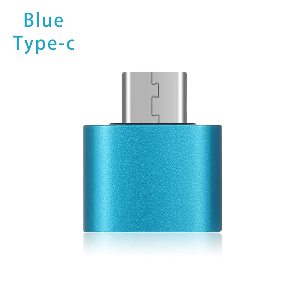 Синий Металлический USB-C 3,1 type C к USB 3,0 адаптер конвертера OTG для смартфонов Android type C OTG адаптер 18*18*9 мм - Цвет: Синий