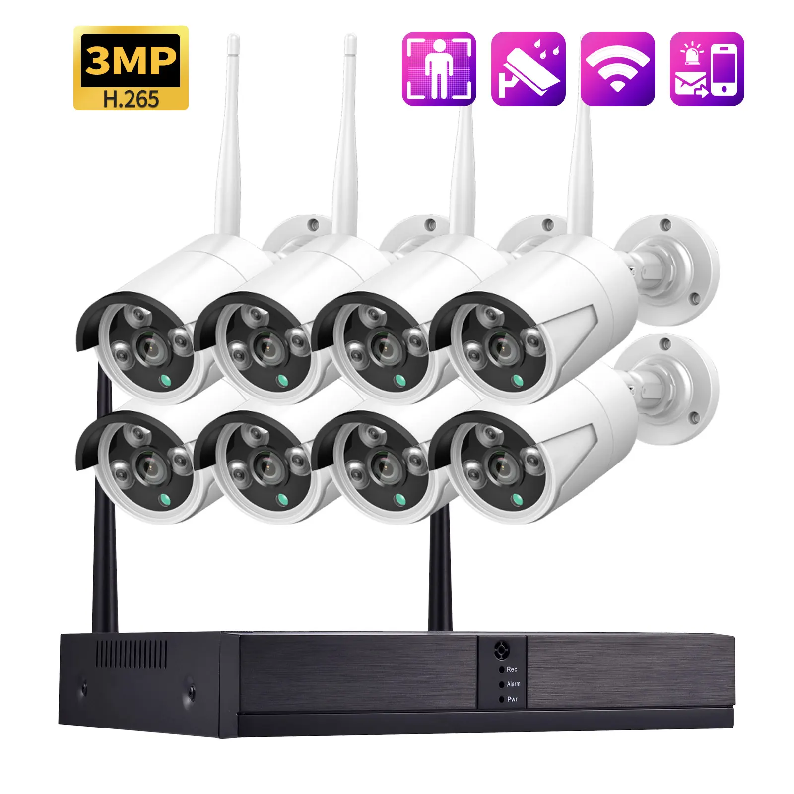 Цена Система видеонаблюдения Gadinan, 8 каналов, Wi-Fi, распознавание лица