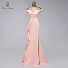 Женское вечернее платье-русалка, элегантное платье ярких цветов с вырезом лодочкой, для торжественных случаев