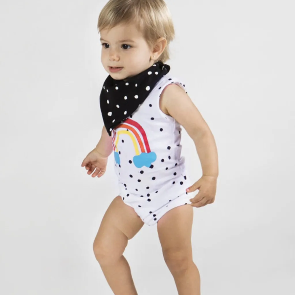 Костюм для малышей комбинезон без рукавов с радужным принтом маленьких
