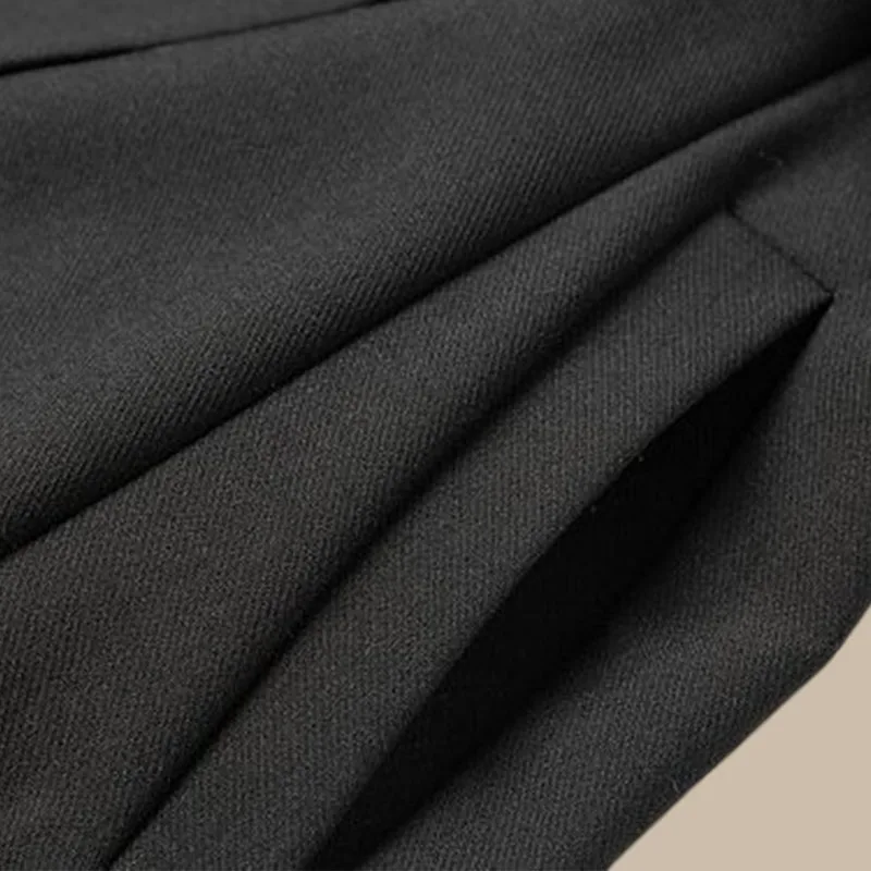 

Black Suit Dress Female Design Sense Small Public 2021 Spring New Long-Sleeved Windbreaker Skirt