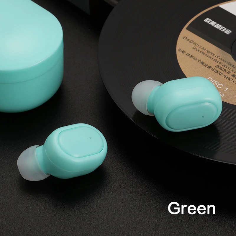 Зеленый M1 TWS Bluetooth наушники HIFI гарнитура водонепроницаемые V5.0 наушники беспроводные наушники для Android IOS с 350 мАч зарядным устройством - Цвет: Зеленый