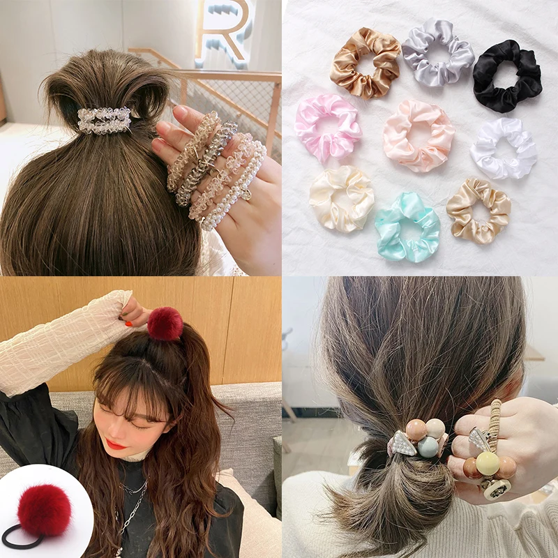 

Elastic Scrunchies for Hair Styling Headwear Elastic Hair Band Ornaments Rope Ring Hair Tie Hair Accessories for Women