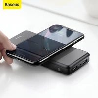 baseus 10000mah power bank qi wireless charger portable powerbank dual usb power external battery fast charger for xiaomi for ip