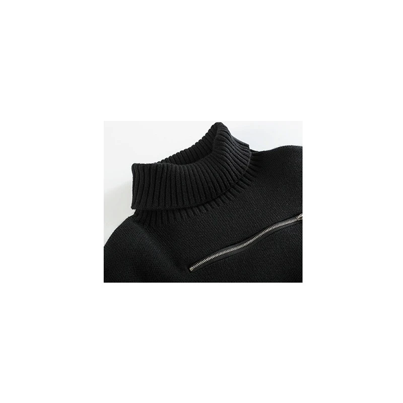 Женский свитер с высоким воротником однотонный эластичный пуловер длинным