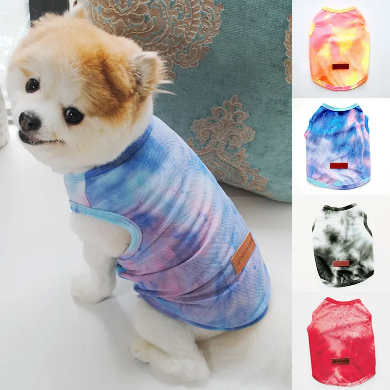 

Dog Vest Tie-dyed Vest Texture Breathable Pet Vest Leisure Vest Universal Pet Products Tie-dyed Pet Vest Pet Products.