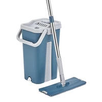 flat squeeze mop and bucket hand free wringing microfiber floor cleaning mop wetdry usage 360%c2%b0 roatation lazy mop