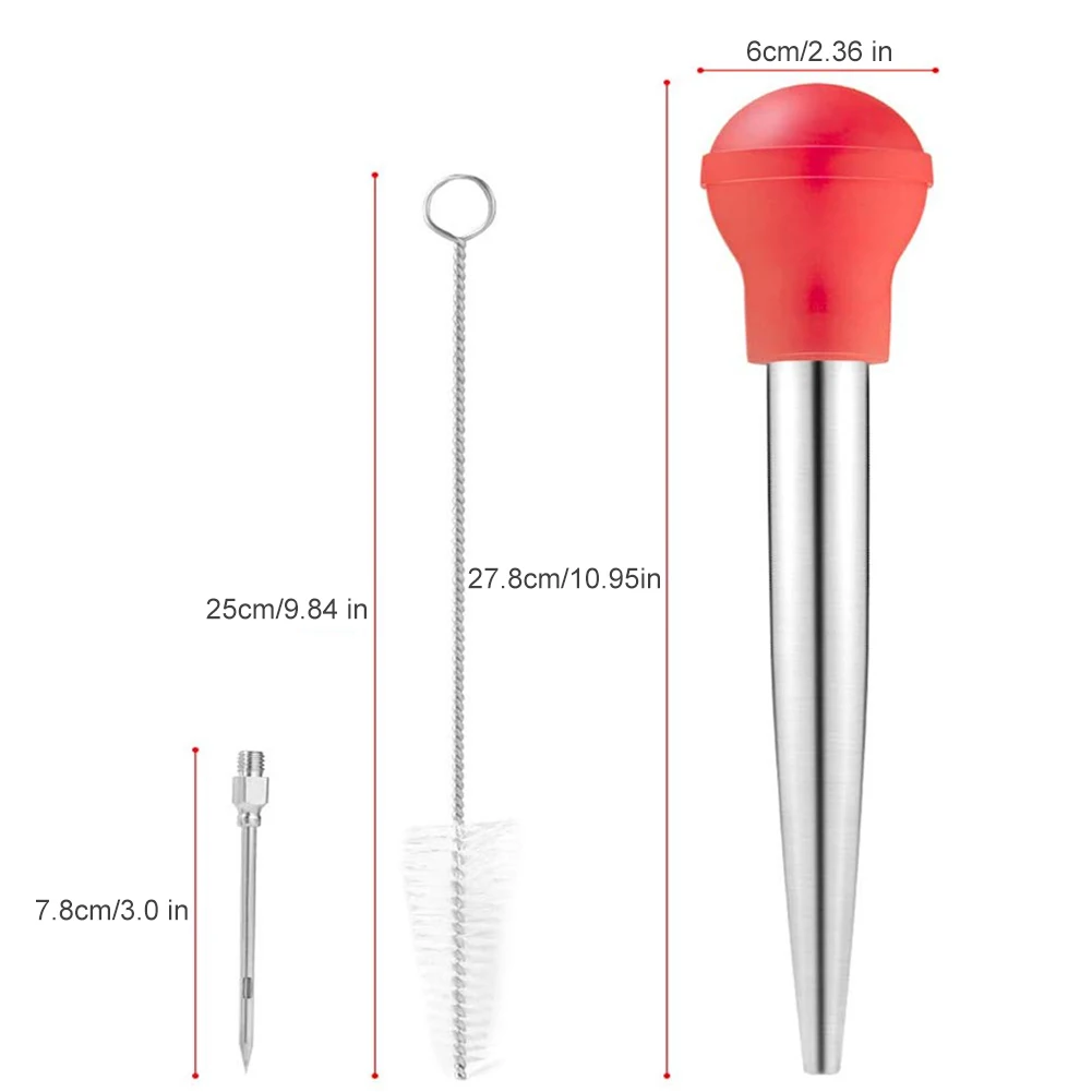 

3Pcs Turkey Baster Silicone Turkey Seasoning Pump Drip Oil Seasoning Tube with Barbecue Tool