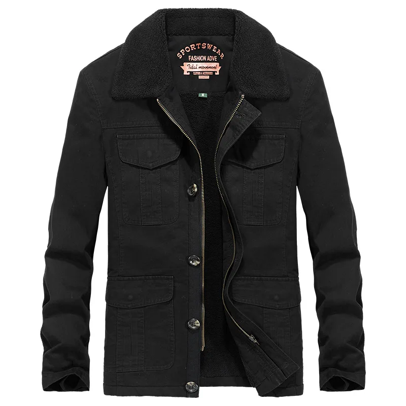 Зимняя мужская куртка парка пальто толстые теплые флисовые куртки военная для