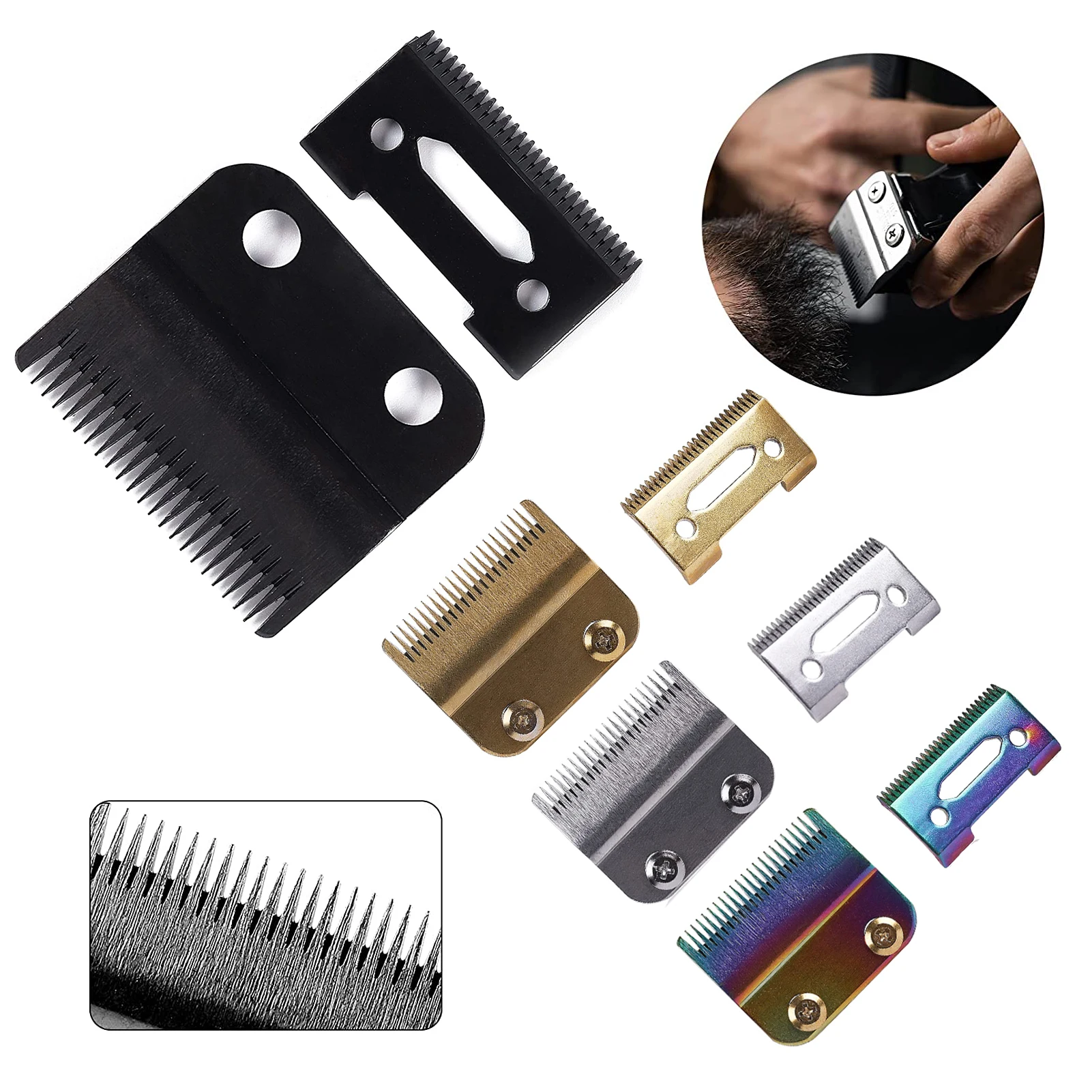 

Adjustable Hair Clippers Blades, Carbon Steel Hair Trimmer Replacement Blade for Wahl 8148 Senior cordless Clipper Magic clipper