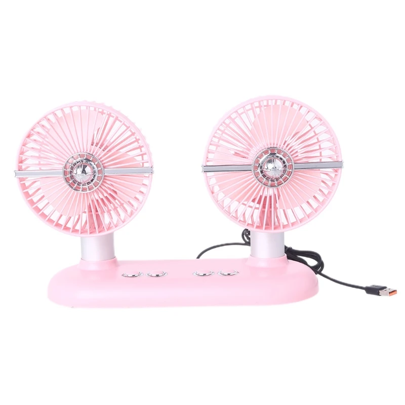 

Dual Head Car Fan Automobile Vehicle Fan Powerful Quiet Ventilation Electric Car Fans with Comfortable USB Plug for Car