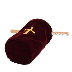 Бархатная церковная сумка с деревянными ручками