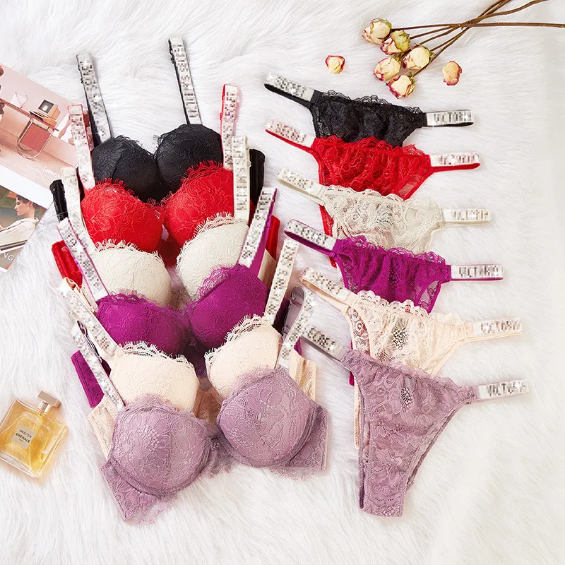 Victoria's Secret сбор бюстгальтер 2021 новый сексуальный кружевной буквами Лидер продаж