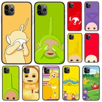 funny cartoon teletubbies phone case for iphone 4 4s 5 5s se 5c 6 6s 7 8 plus x xs xr 11 12 mini pro max 2020 black hoesjes tpu