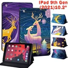 Чехол для Apple IPad (2021) 9-го поколения, 10,2 дюйма, кожаный чехол-подставка с рисунком для планшета ipad 9