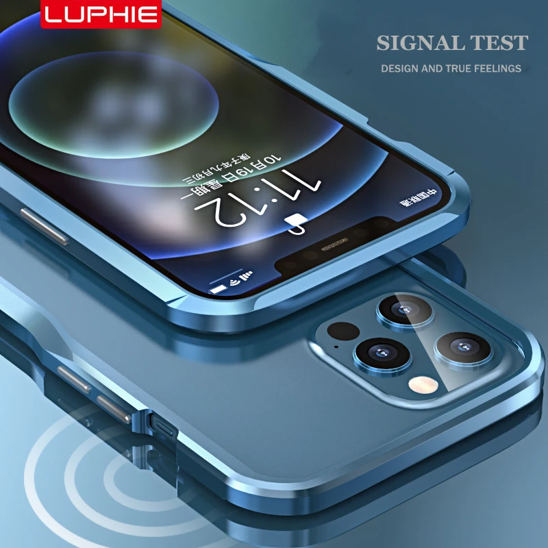 Luphie для iPhone 12 11 Pro Max Mini 7 8 Plus XR X XS MAX противоударный бронированный металлический