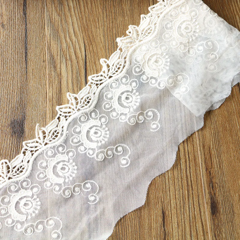 2 ярда белое кружевное платье с цветочной вышивкой ширина 15 см|Кружево| |