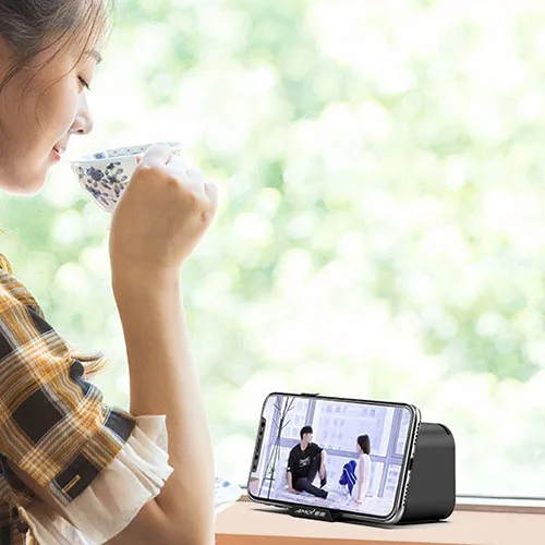 Беспроводная bluetooth-колонка, будильник, Многофункциональный сабвуфер, держатель для телефона, двойной будильник, температурный дисплей, настольные часы