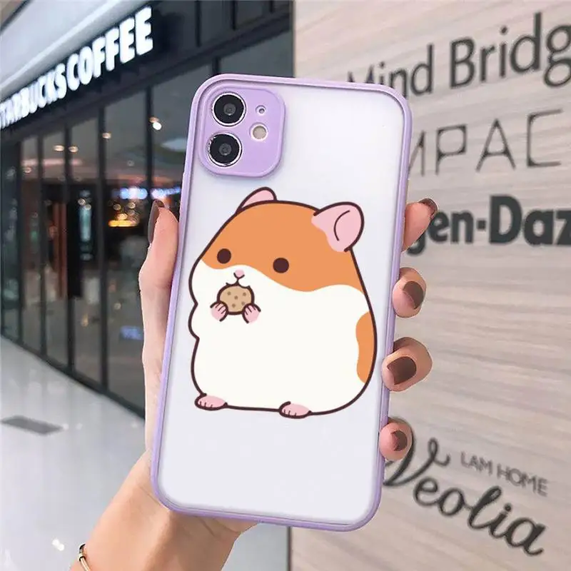 

Hamsters cute cartoon animal Phone Cases matte transparent For iphone 7 8 11 12 plus mini x xs xr pro max cover