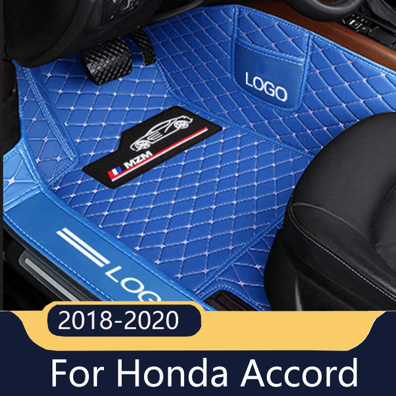 Custom leather Car floor mat For Honda Accord 2020 2019 2018 Car Floor Mats Leather Waterproof Carpets Auto Interior