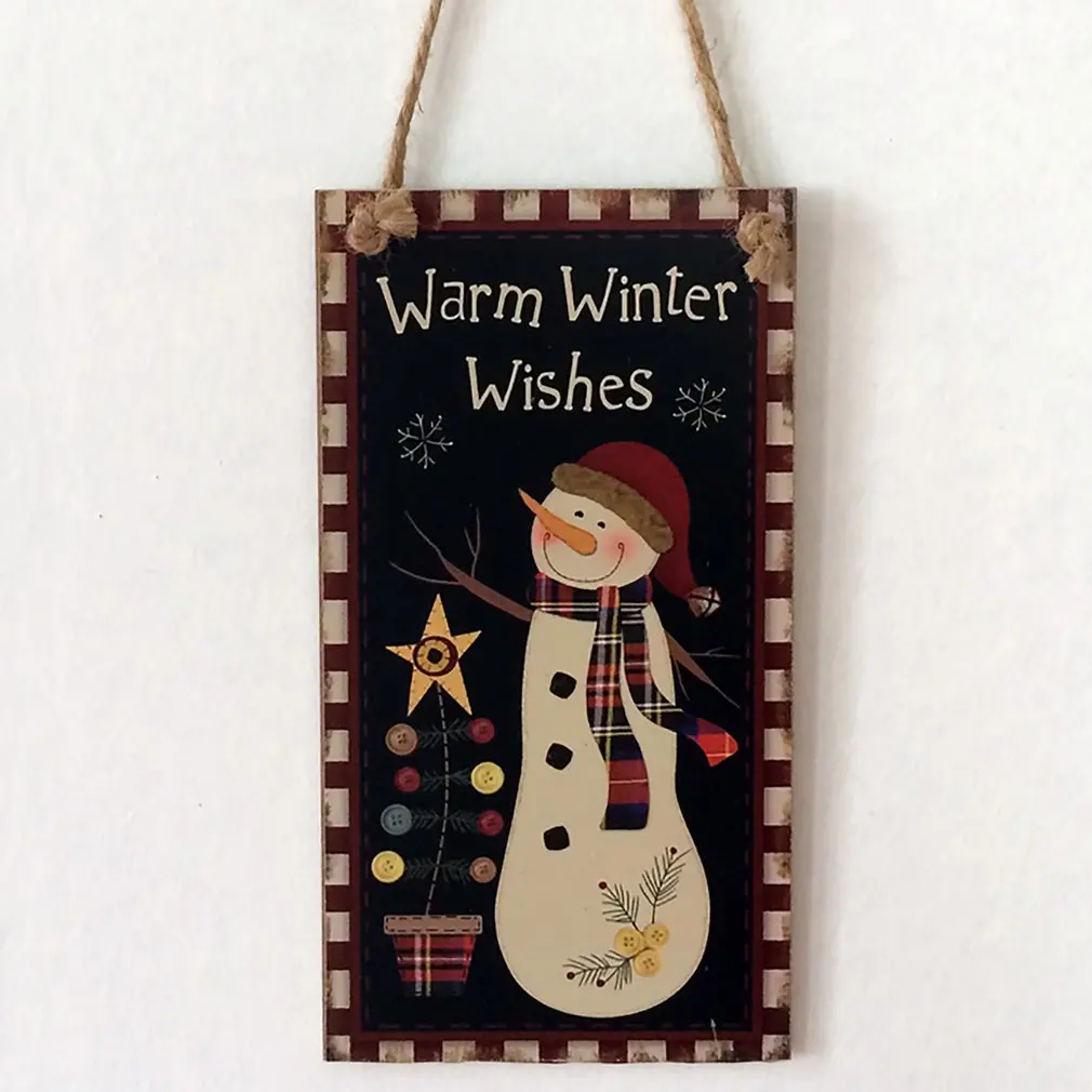 Рождественская вечеринка украшения счастливые праздники деревянная табличка