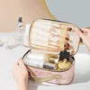 FUDEAM-Bolsa de cosméticos portátil de cuero para mujer, bolso de viaje multifuncional, impermeable, organizador, estuche de maquillaje femenino 6