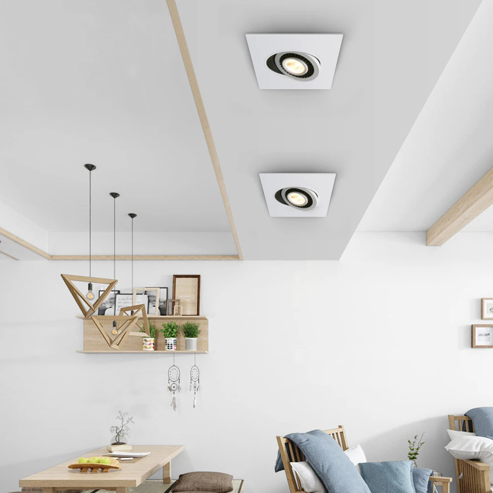 Lámpara LED regulable de rotación de 360 grados, foco de techo ajustable, lámpara empotrada, accesorios de iluminación para el hogar