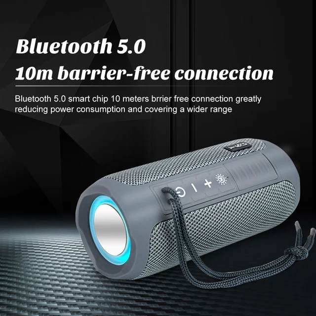 TG227 Outdoor Speaker Waterproof Wireless Bass Subwoof Loudspeaker Box Support TF Card FM Radio Aux Input With LED Light 4