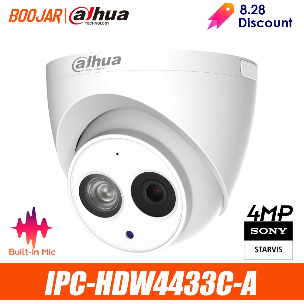 Сетевой видеорегистратор Dahua IPC HDW4433C A 6 мм 4MP HD POE сети ИК Мини купольная IP камера
