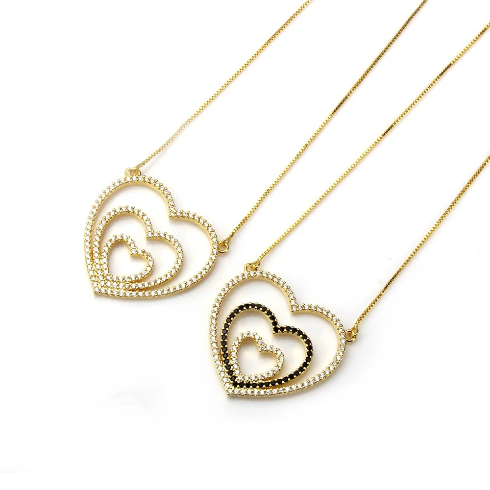 

Hollow Heart Necklace for Women Stainless Steeel Rose Gold Filled Dubai African Jewelry Pendant Necklace Wedding Jewelry Gift