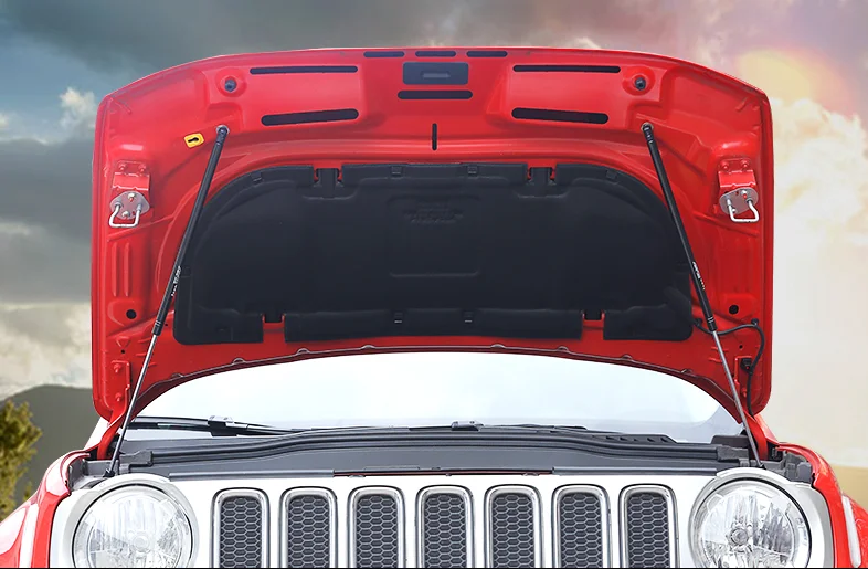 Газовые амортизаторы для подъёма капота Jeep Renegade (BU/520) 2014-2021 из карбонового волокна.