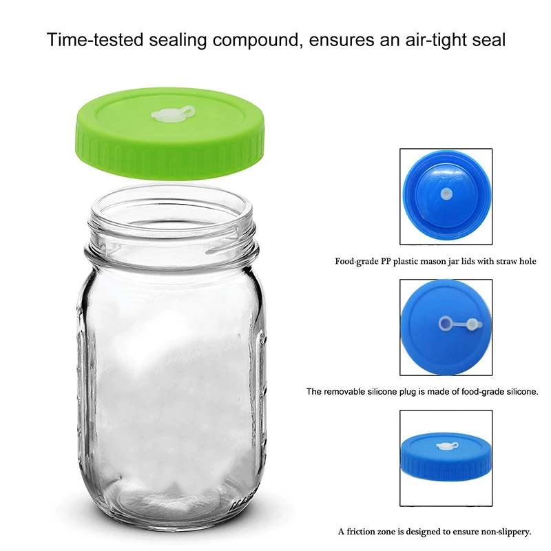 8 шт широкие рот завинчивающиеся крышки для стеклянных банок с соломенным