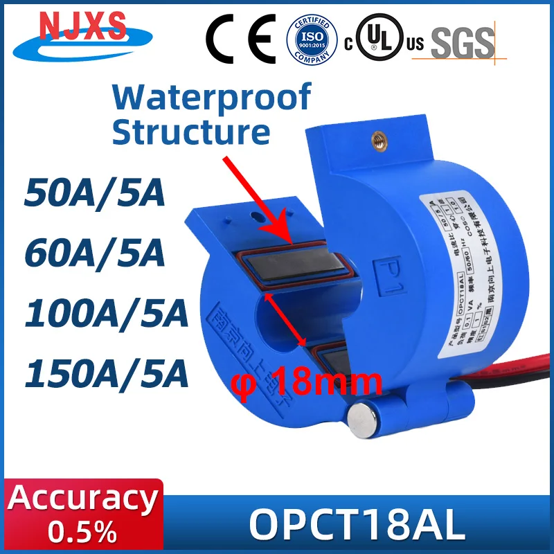 Водонепроницаемый трансформатор тока с разделенным сердечником OPCT18AL-50a5a 60A/5A 1005a