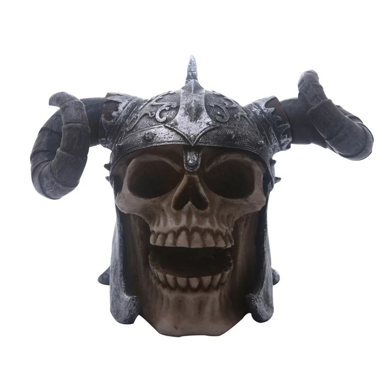 

Украшение в виде черепа со встроенной головой человека, статуэтка в виде черепа для домашнего декора, статуэтки из смолы, украшение для Хэлл...