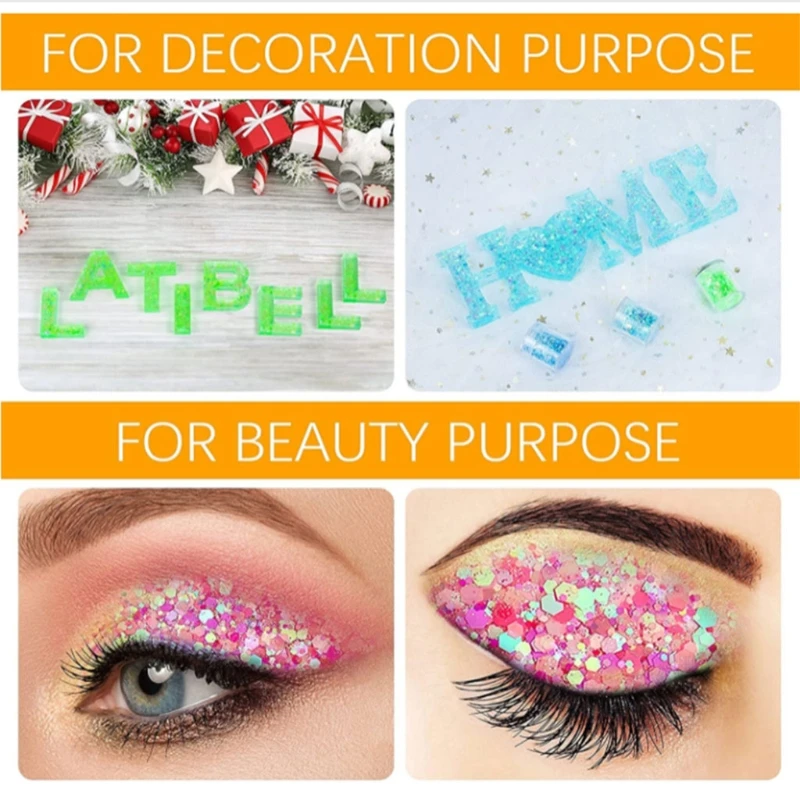 Блестящие светящиеся ногти Блестки для ногтей крупный Блестящий Порошок тела и