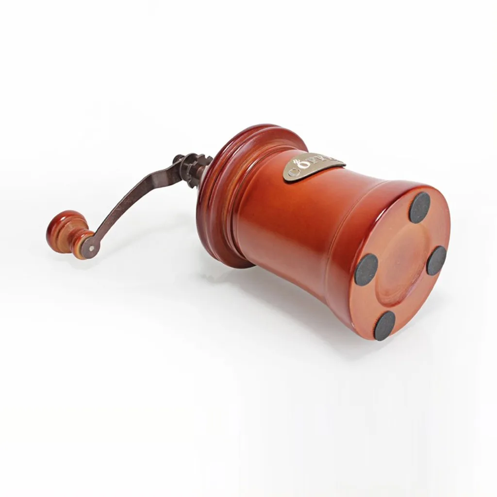 Высококачественная классическая деревянная ручная кофемолка ручной работы из