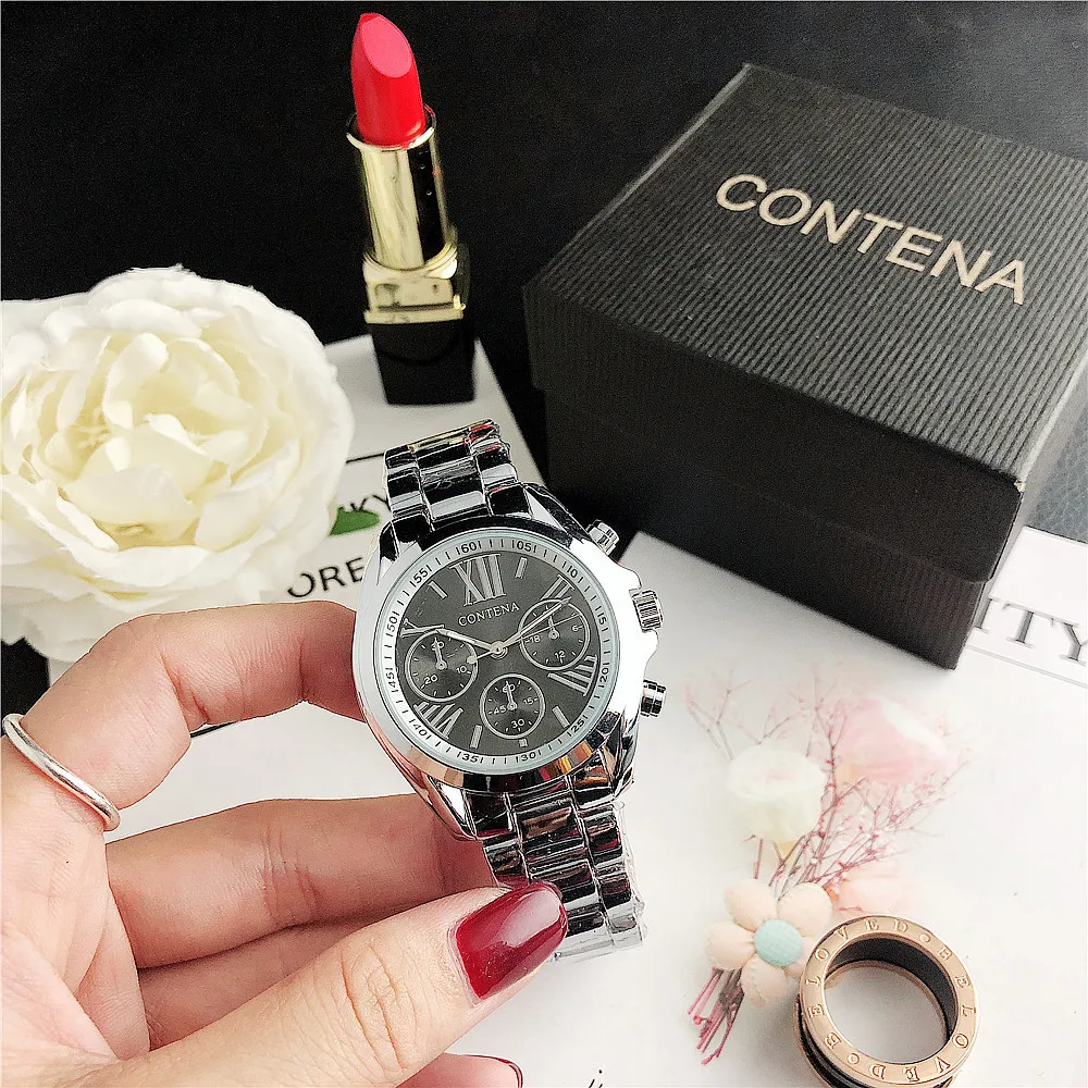 silver black Классические серебряные женские часы дизайнерский бренд Роскошные Модные Кварцевые женские Ctystal часы женские наручные часы Reloj Mujer - Цвет: silver black
