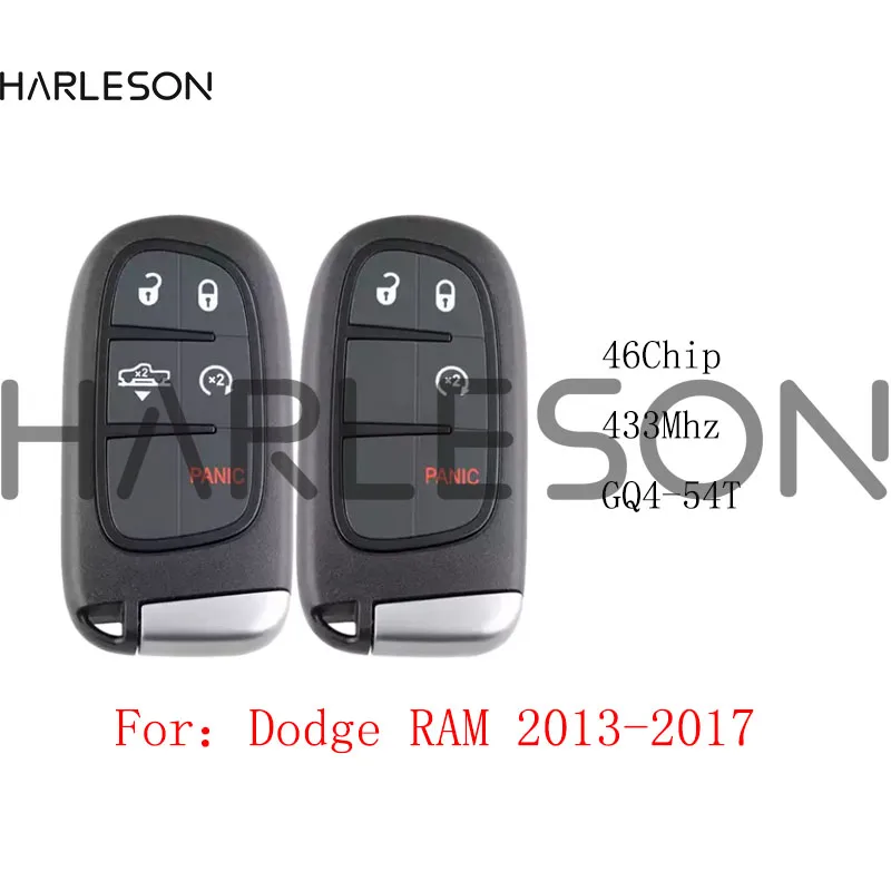 

GQ4-54T 4/5, но умный Автомобильный ключ для Dodge Ram 1500, 2500, 3500, 2013-2017, Автомобильный Дистанционный ключ ID46, чип 433 МГц