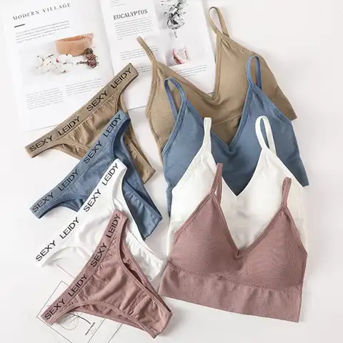 Women Seamless Bra And Panty Set U Back Sport Bras Top High Leg Brazilian Panties Seamless Underwear Female Sexy Lingerie Set