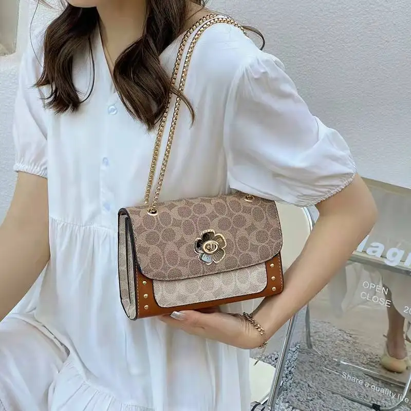 

Luxury high-end design 2022 new fashion hit color chain retro simple texture single shoulder messenger portable small square bag