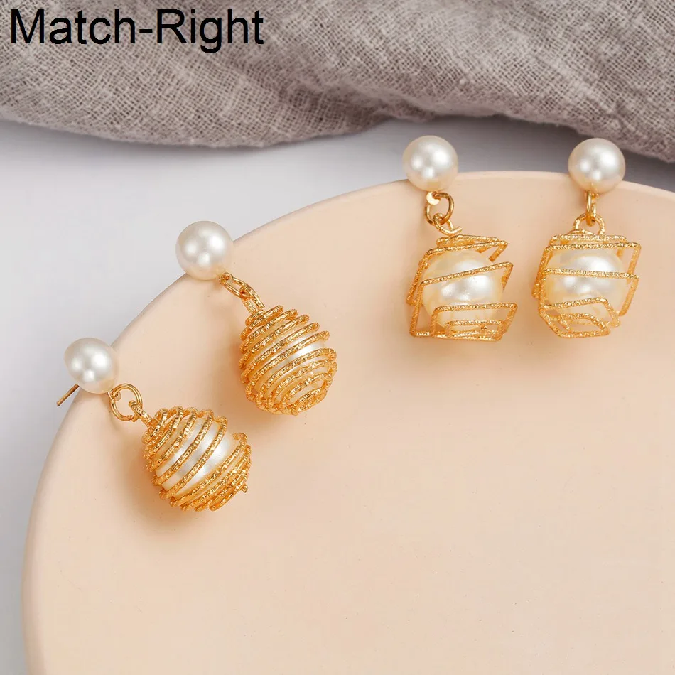 Модные серьги Match Right для женщин массивные золотого цвета корейские милые