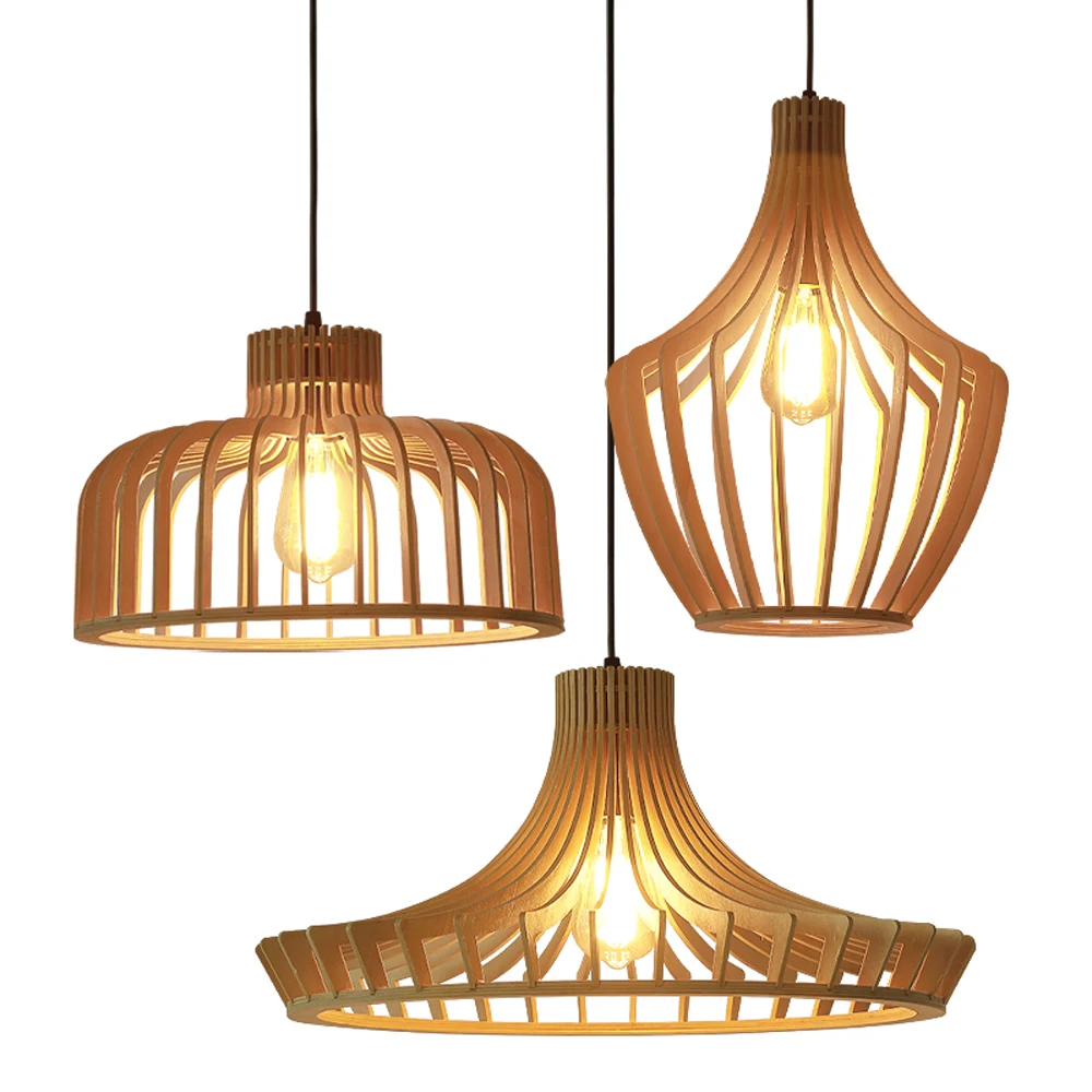 

Деревянная Подвесная лампа для столовой, фермерский коридор, обеденный стол, простая Подвесная лампа, модель комнаты, магазина, декоративны...