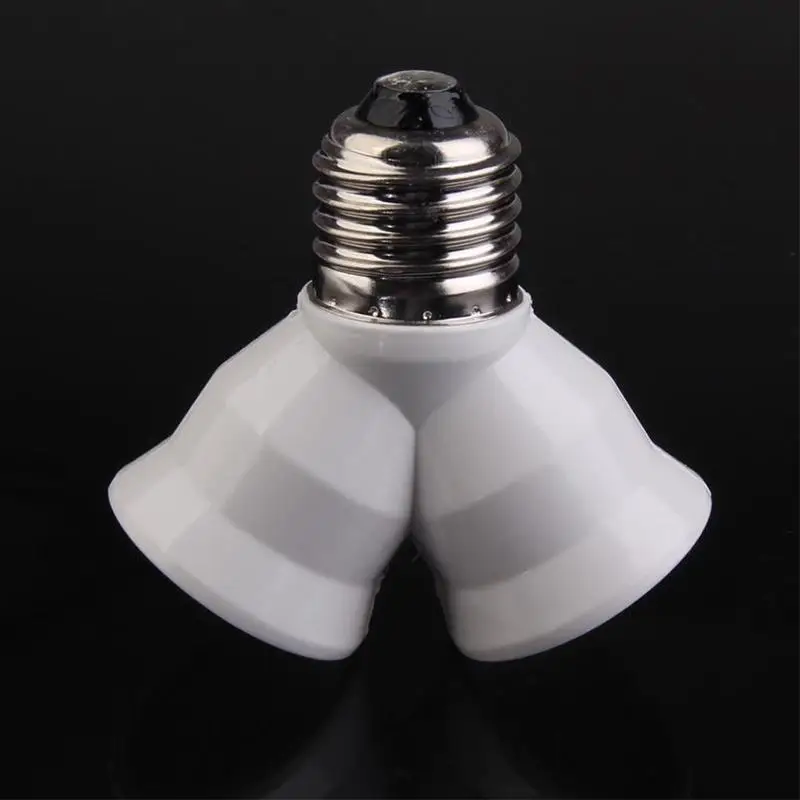 

2 In 1 E27 Lamp Socket Splitter Adapter Light Double Y Bulb Base Stand Holder